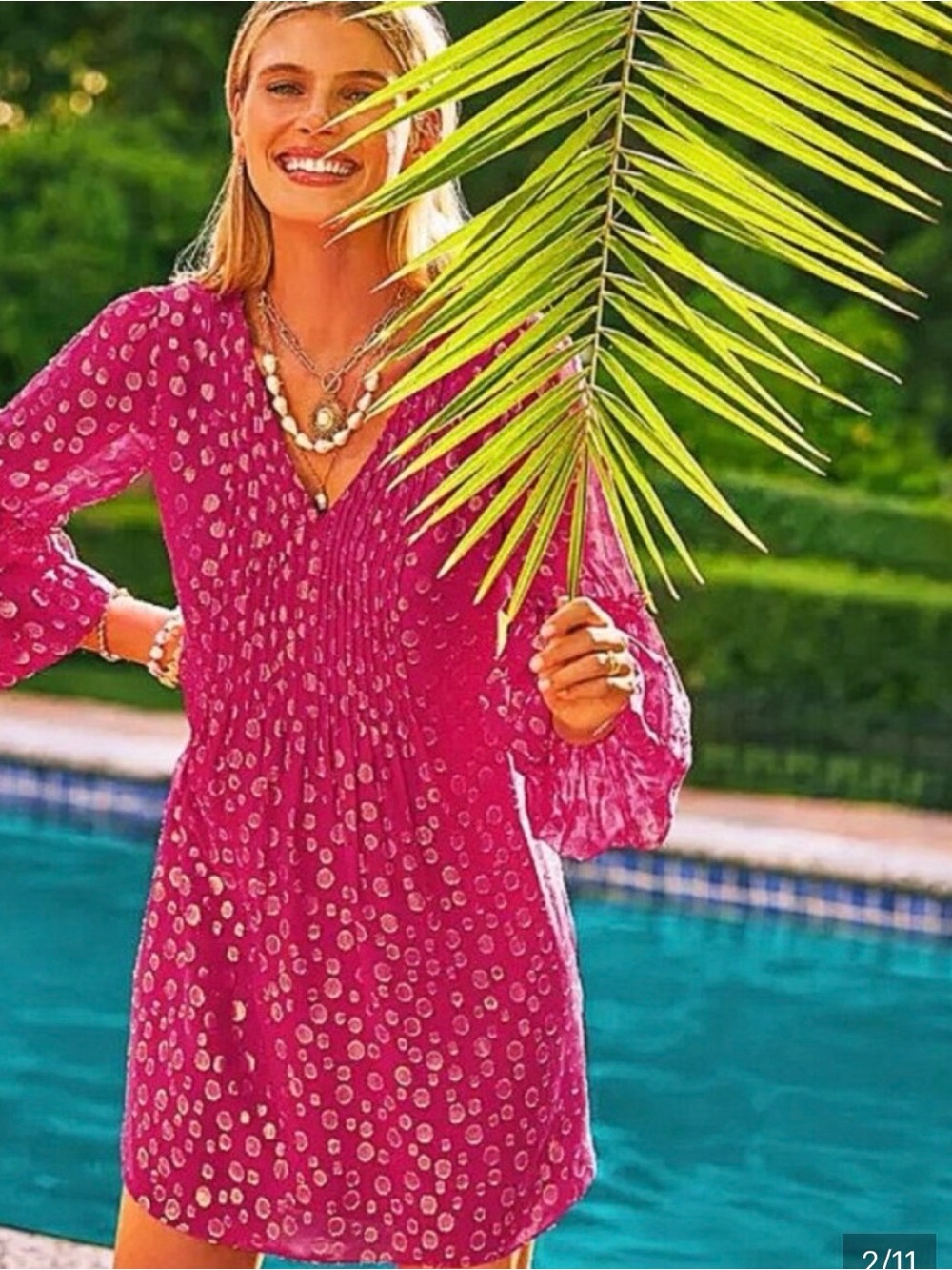 Lilly Pulitzer, NWTs mystique pink silk bubbly clip Print Mini Dress sz 0 - Picture 2 of 8
